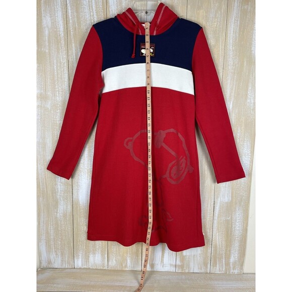 Snoopy Red White & Blue Hoodie Fleece Sweatshirt Lounge Dress - Picture 3 of 13
